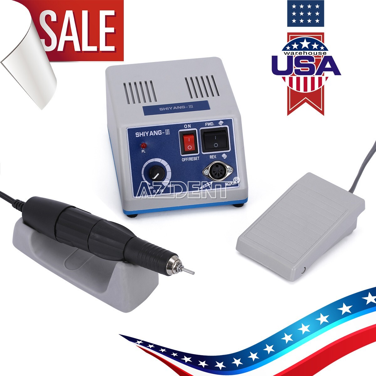 AZDENT Dental Electric Micromotor N3/35K RPM Handpiece/Low Speed Contra Angle