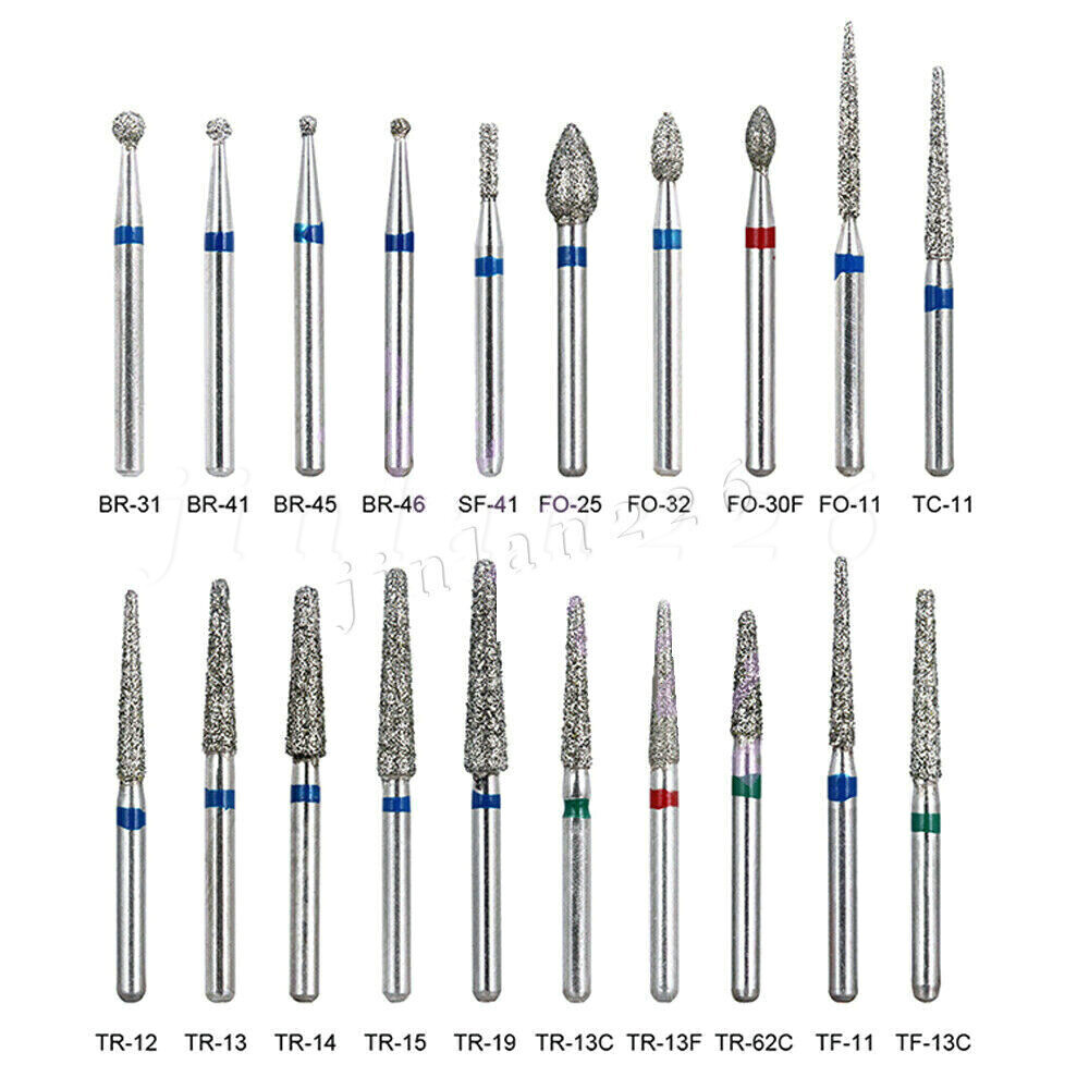 50 pcs Dental Diamond Ball Round burs Medium FG 1.6mm for High Speed Handpiece