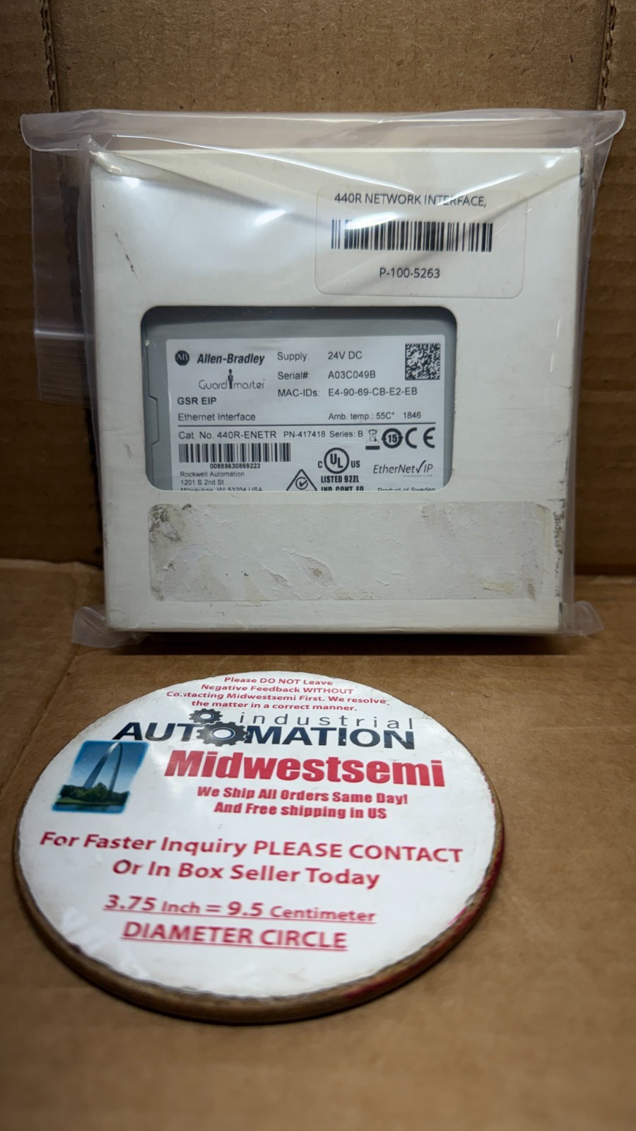 NEW AB 440R-ENETR SER B ETHERNET INTERFACE 24VDC S/N: A03C049B SHIPS SAME DAY