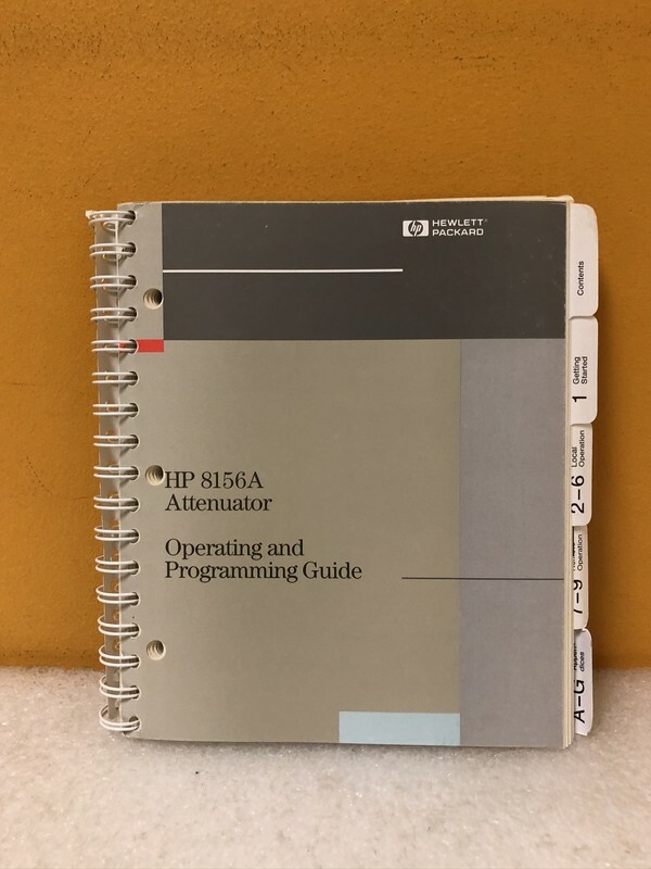 HP 08156-91011 8156A Attennuator Operating And Programming Guide
