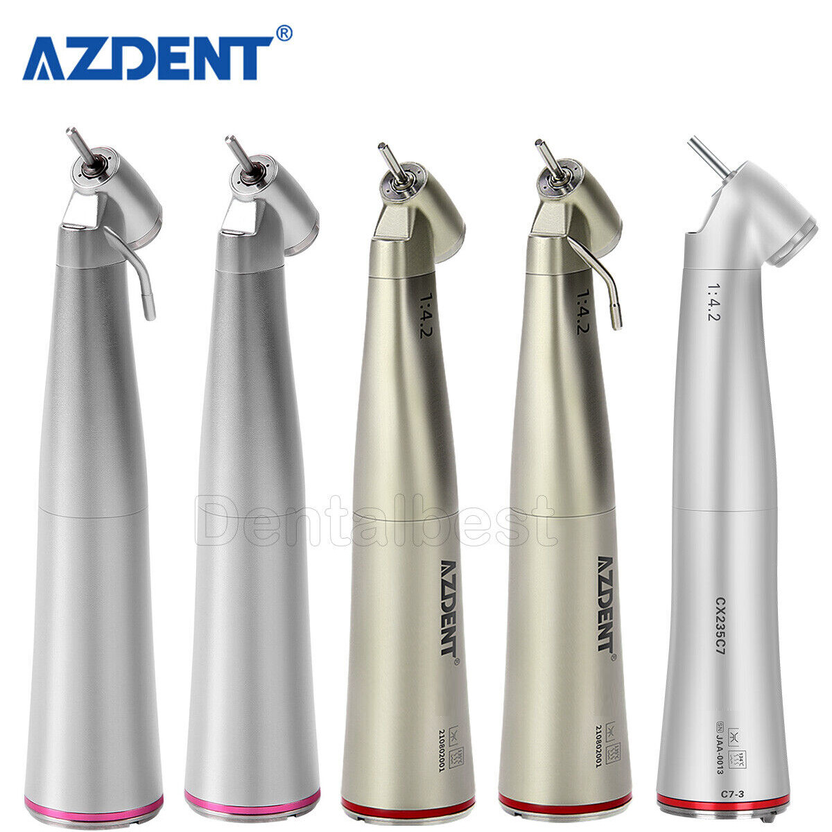 Dental LED Fiber Optic Contra Angle Surgical Handpiece 1:4.2 1:5 1:1 Increasing