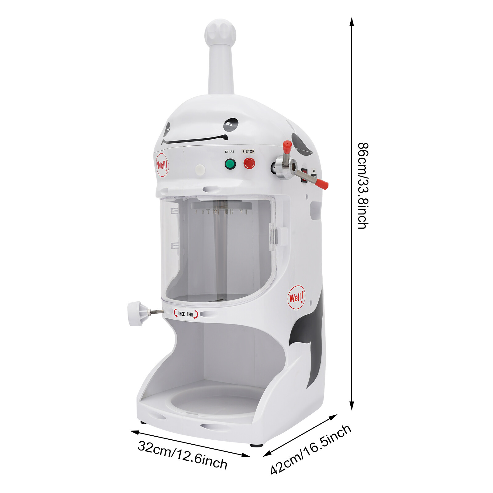 Ice Cub Shaved Ice Machine Commercial Ice Shaver Snow Cone Maker Premium 350W