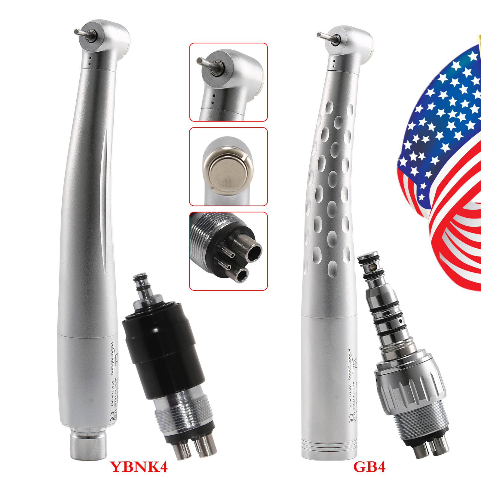 Yabangbang Dental High Speed Handpiece with Quick Coupler 4 Holes USA