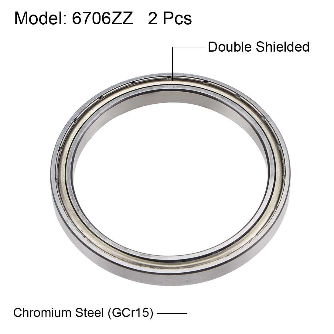 2 PCS 6706ZZ Deep Groove Ball Bearings Z2 30x37x4mm Double Sealed