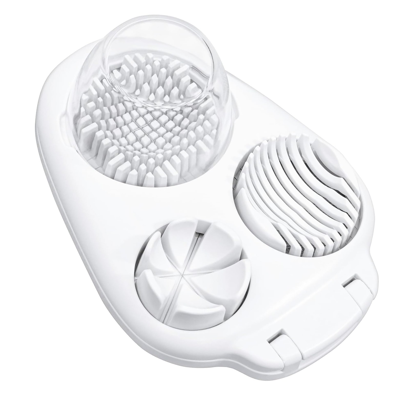 3-in-1 Egg Slicer for Hard Boiled Eggs, Multiple Slice 7.9×5.7×1.57in, White