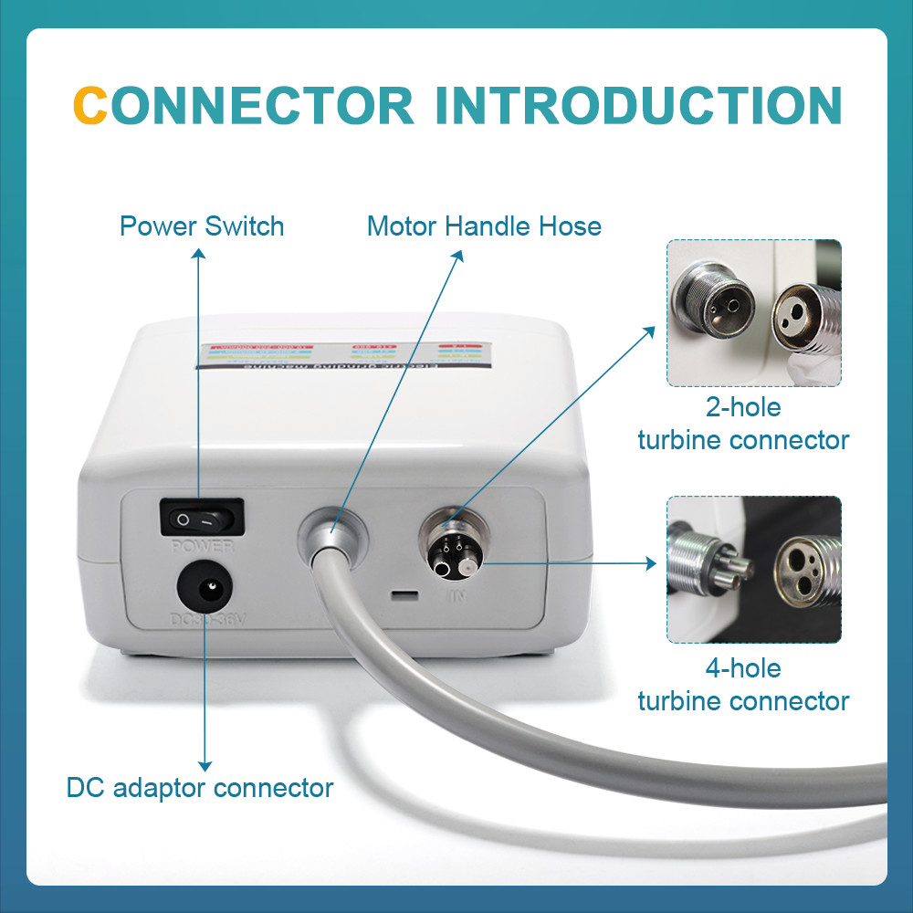 Dental Brushless Electric LED Micro Motor 4 Hole QI 901 with 1:5 Contra Angle