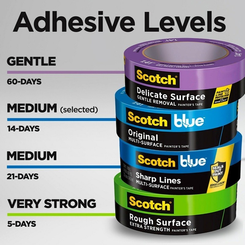 Original Painter’s Tape Multi-Surface Masking Tape Clean Removal 14 Days 6 Rolls