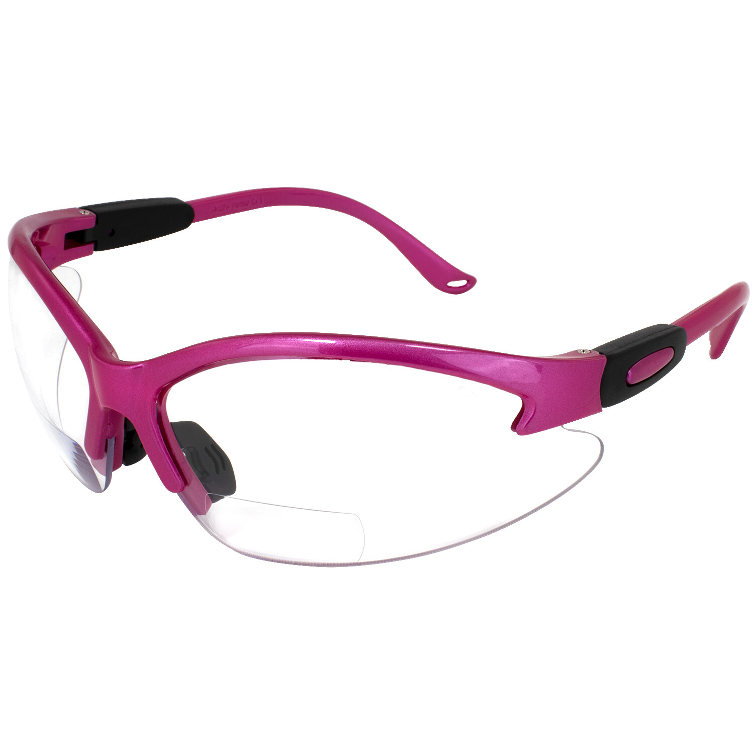 Cougar Pink Womens Bifocal Safety Glasses 2.5 Clear Shatterproof Lenses