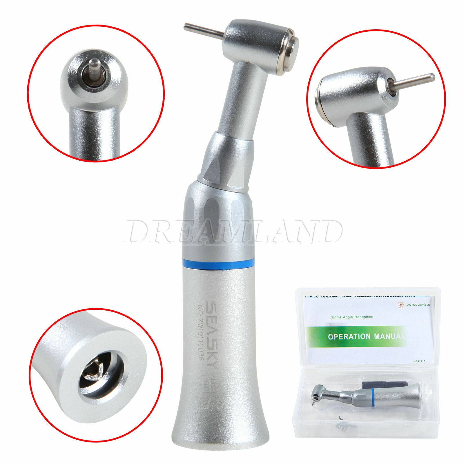 NSK Style Dental Contra angle Push FG 1.60mm fit E-type Air Motor 4 Holes F#B2