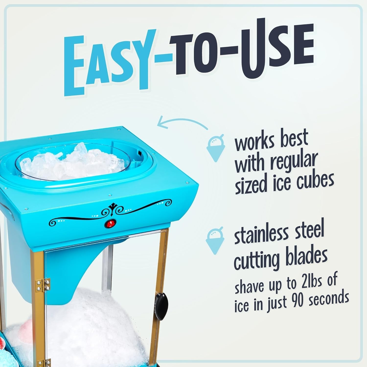 Nostalgia 48-In Tall Snow Cone Cart – Multicolor (SCC399)