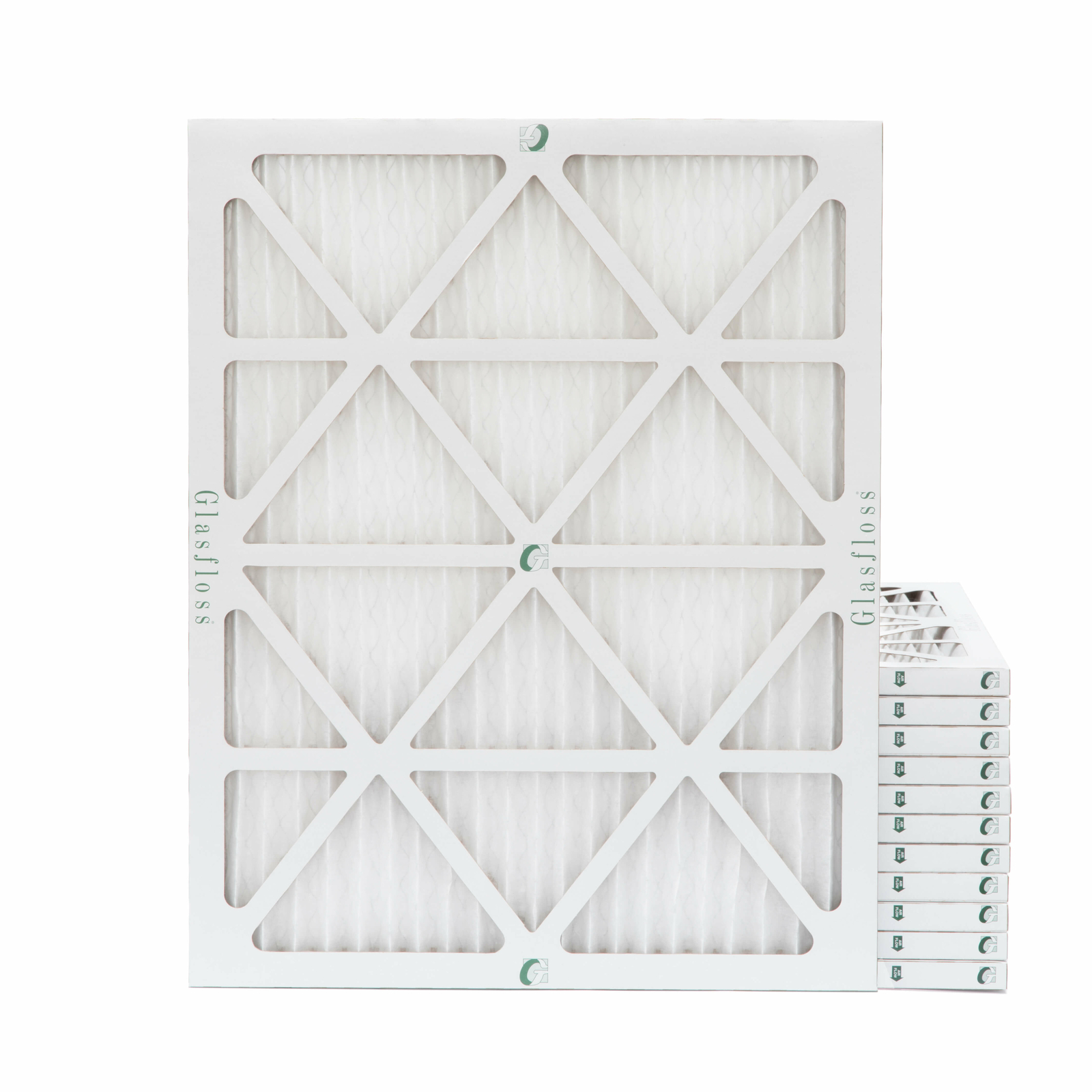 Glasfloss ZL 16x20x1 MERV 10 (FPR 7) Pleated HVAC Air Filters. Case of 12