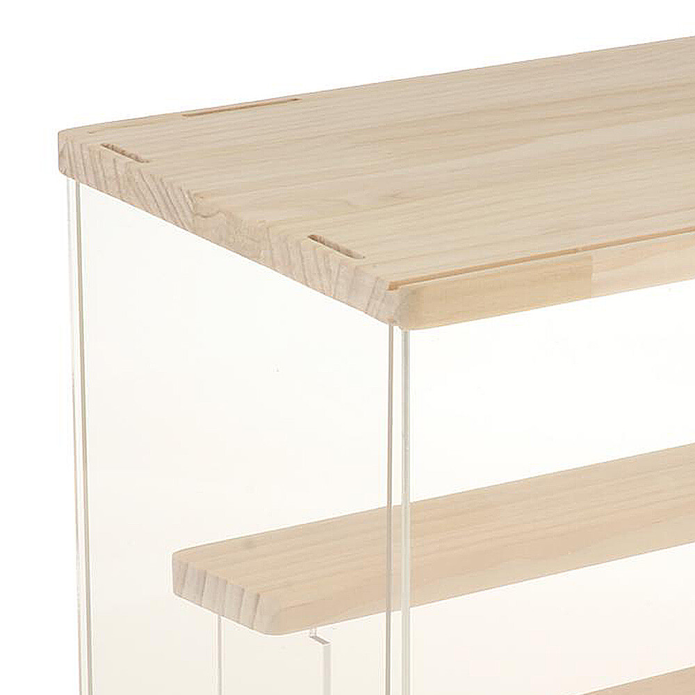 4-Tiers Large Acrylic Display Case Storage Wood Box Display Shelf 30.5 *24*26cm