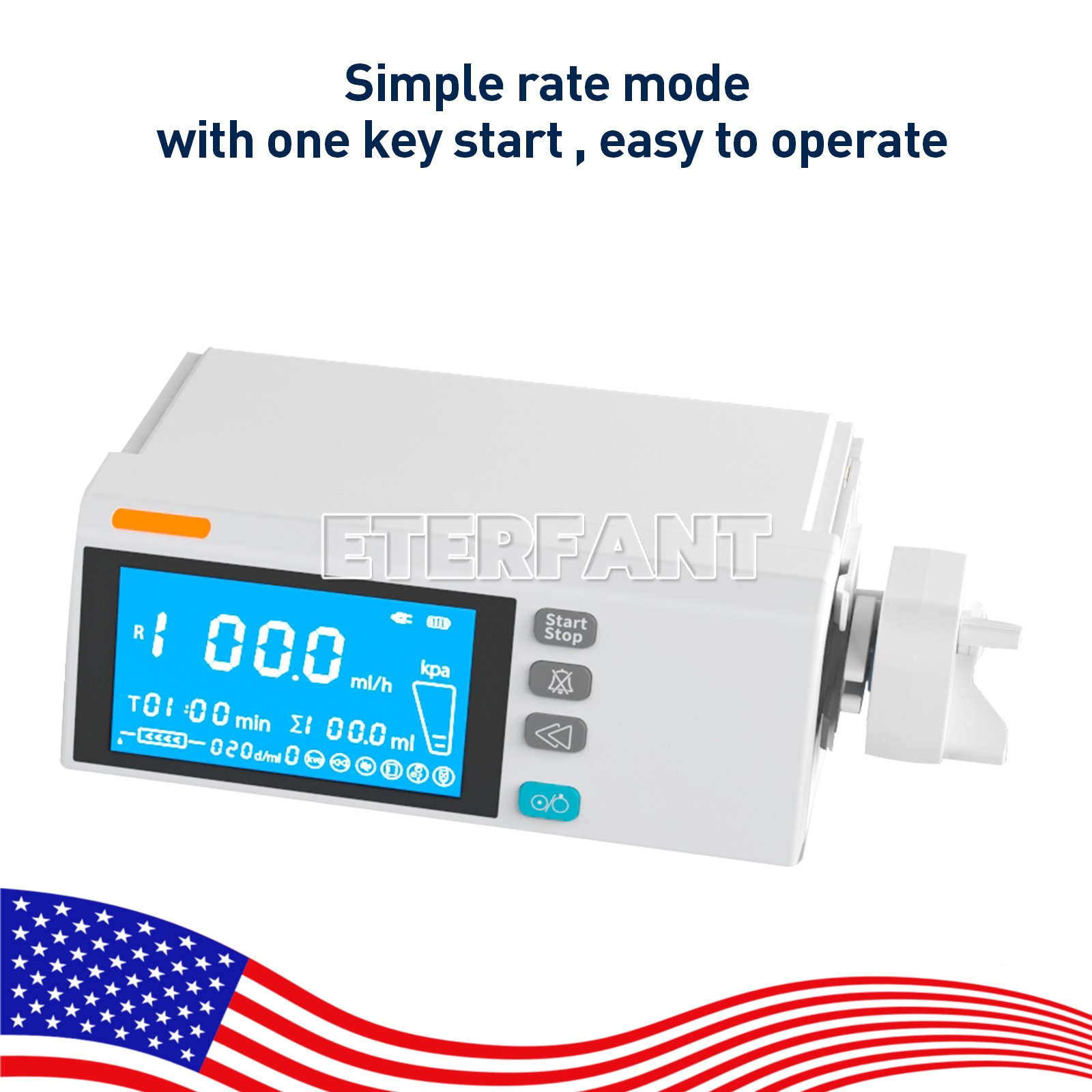 ETERFANT Touch Screen Syringe Pump/Portable Infusion Pump Real-time Alarm KVO