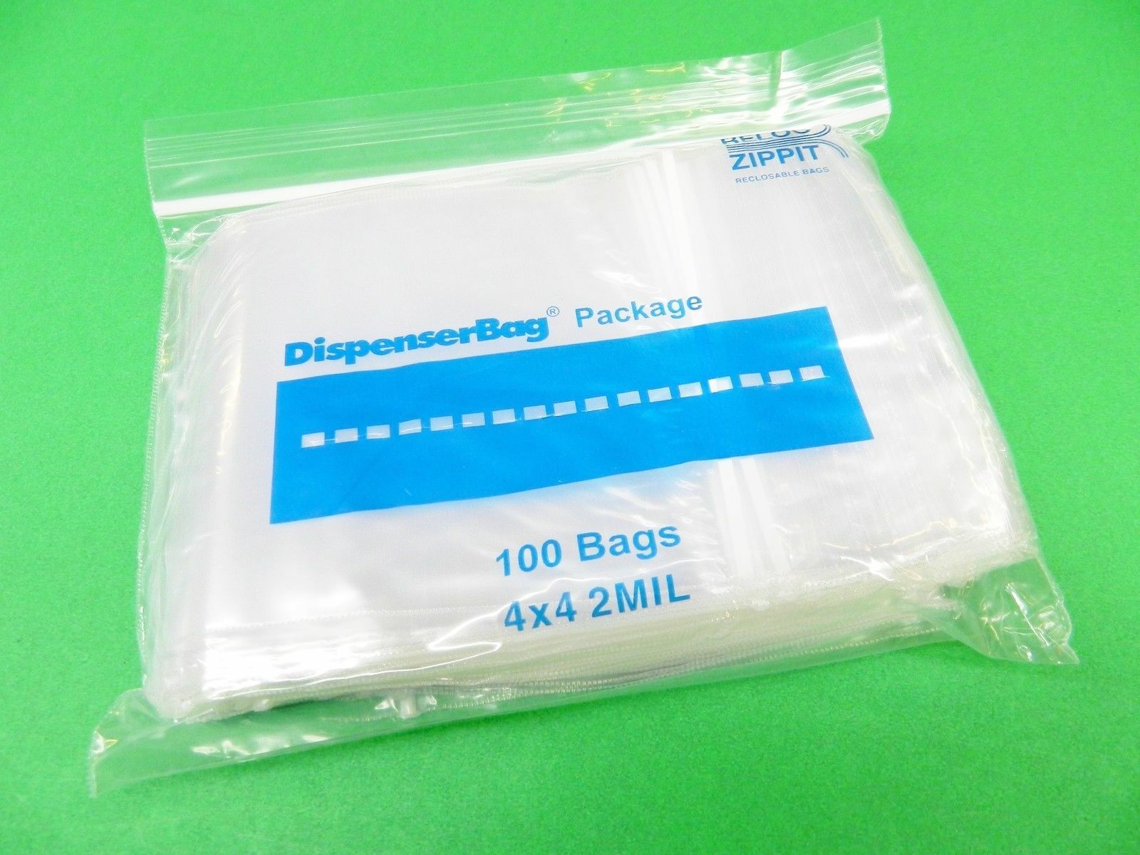 4000 Reloc Zippit Bags 4×4 2mil Clear Reclosable Zip Slide Bag 4″ Square 4,000