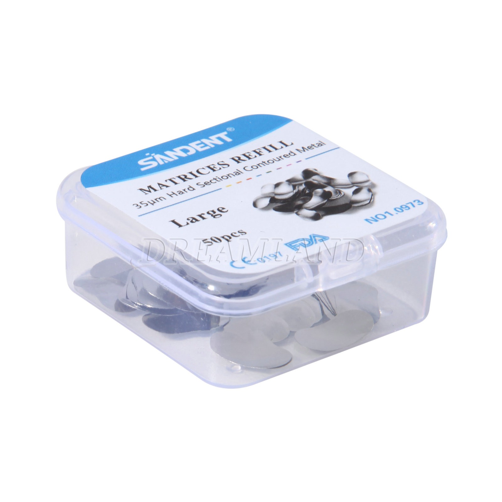100 Pcs Dental Sectional Contoured Metal Matrices Refill Matrix Band Ledge 35um