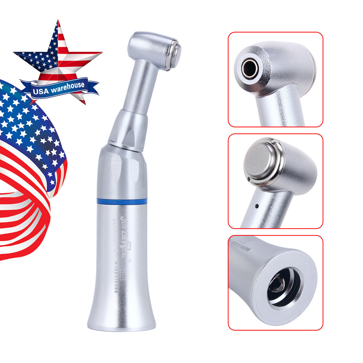 Joydental Dental Slow Low Speed Handpiece Contra Angle Push Button E-Type