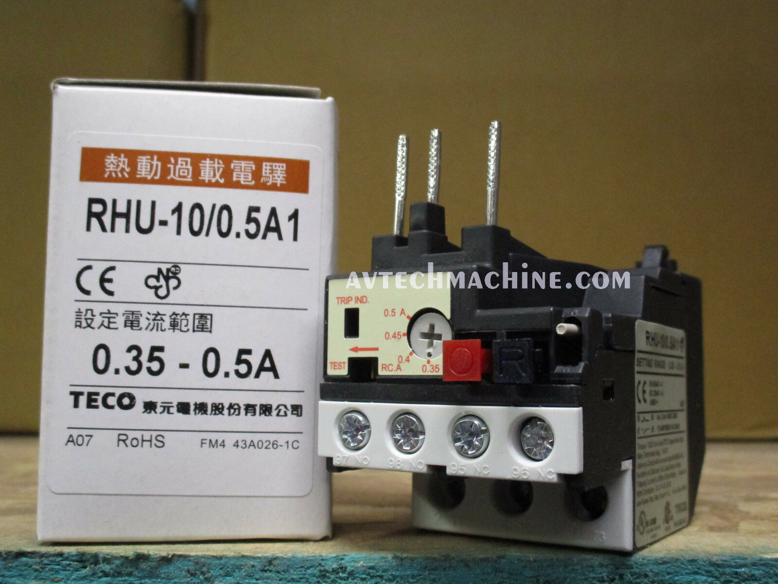 RHU-10/0.5A1 Teco Thermal Overload 0.35 – 0.5 Amp