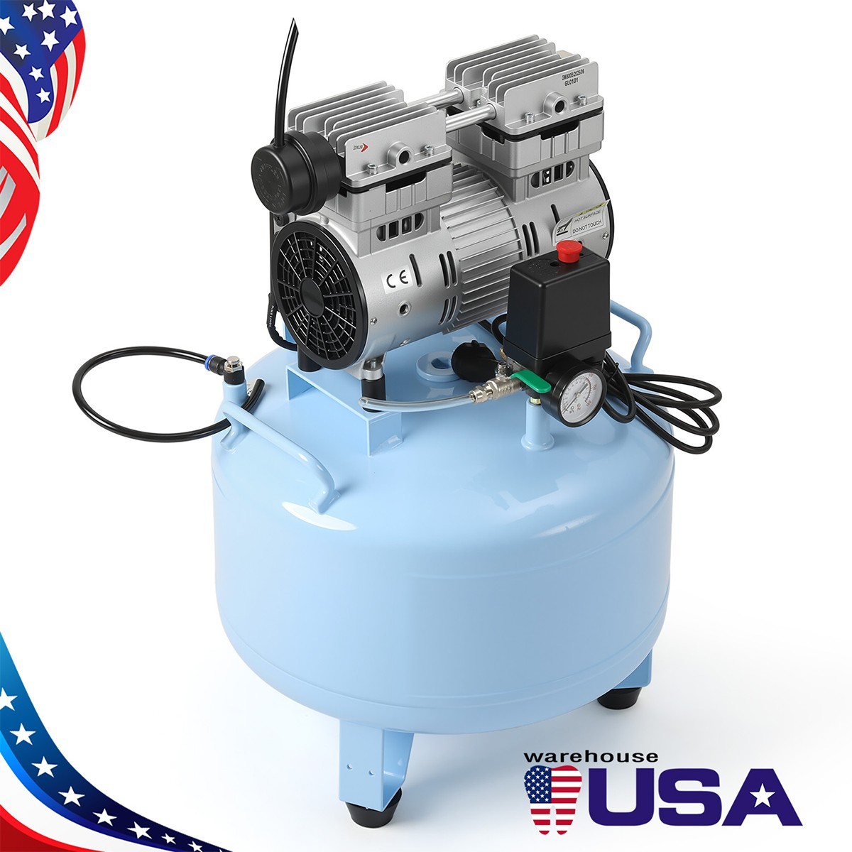24L/40L Portable Dental Air Compressor Oil Free Silent Air Pump for Dental Use