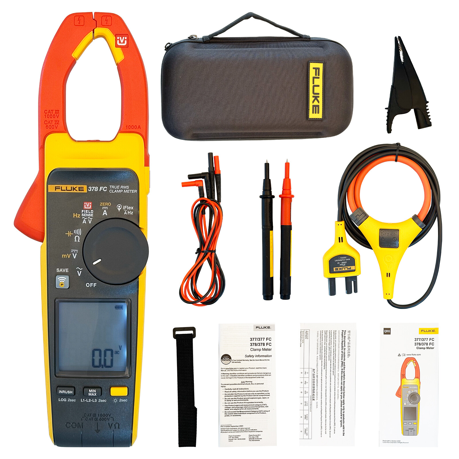 Fluke 378 FC Non-Contact Voltage True-rms AC/DC Clamp Meter iFlex 3-phase Tests