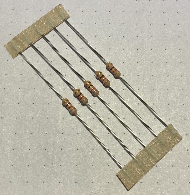 820 Ohm, 5%, 250 mWatt, Metal Film Resistor, Unbranded, 5 Each