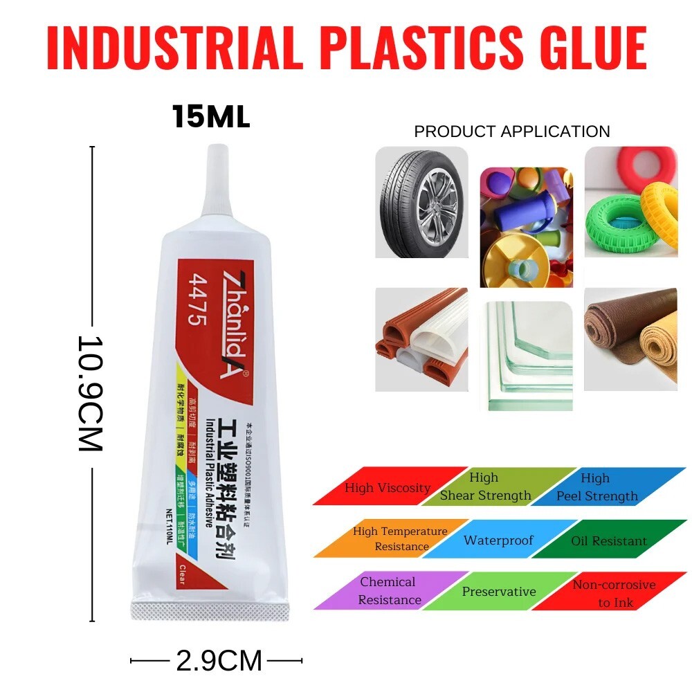 High Performance Industrial Plastics Strong Adhesive 4475 3.7oz Tube PVC/PE/ABS