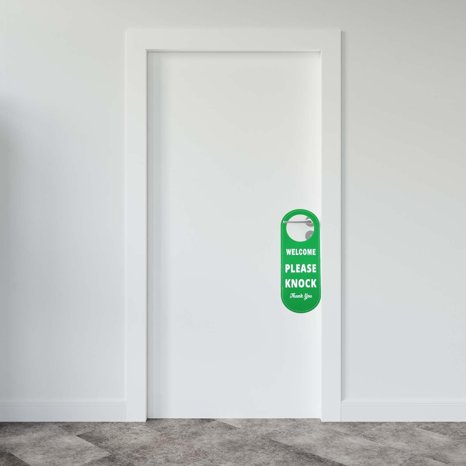 PU Leather Please Do Not Disturb Sign and Welcome Please Knock Sign, Door Knob