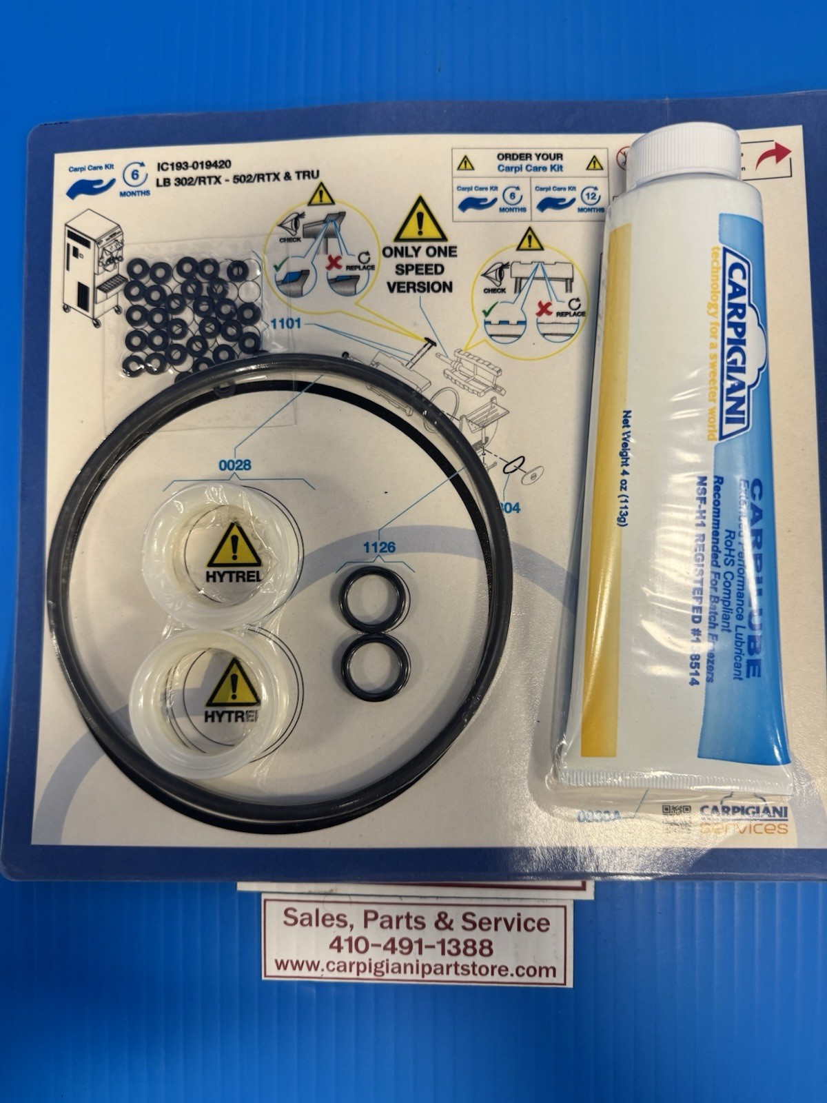 Carpigiani Parts Batch Freezer LB 502 G RTX 6 Months Carpi Care Kit