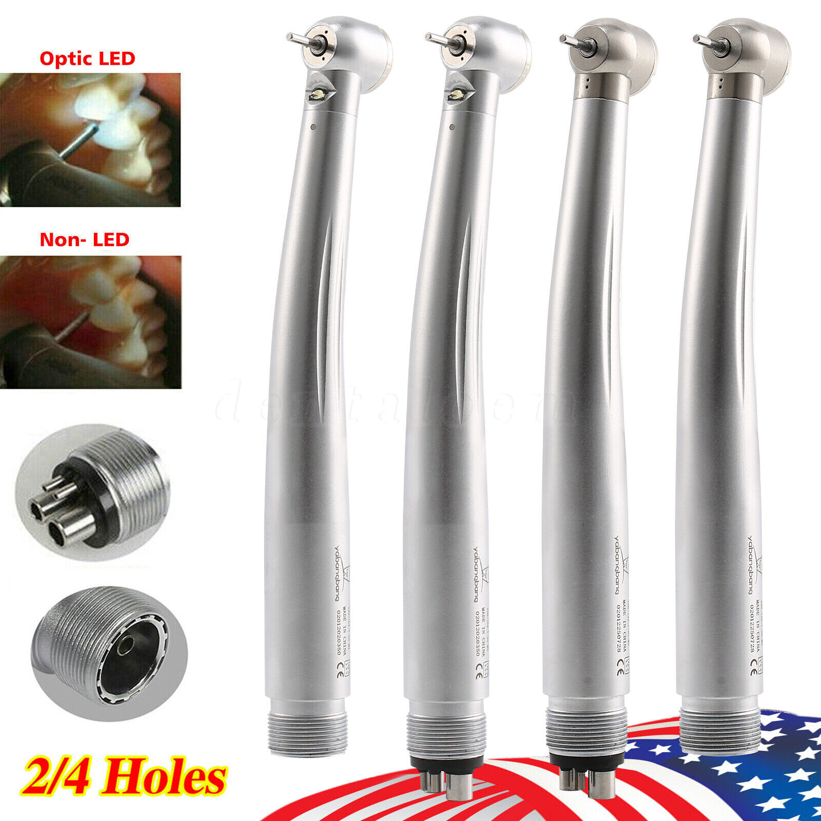 Dental (LED E-generator) High Speed Handpiece Push Button 2Holes/4Holes Surgical