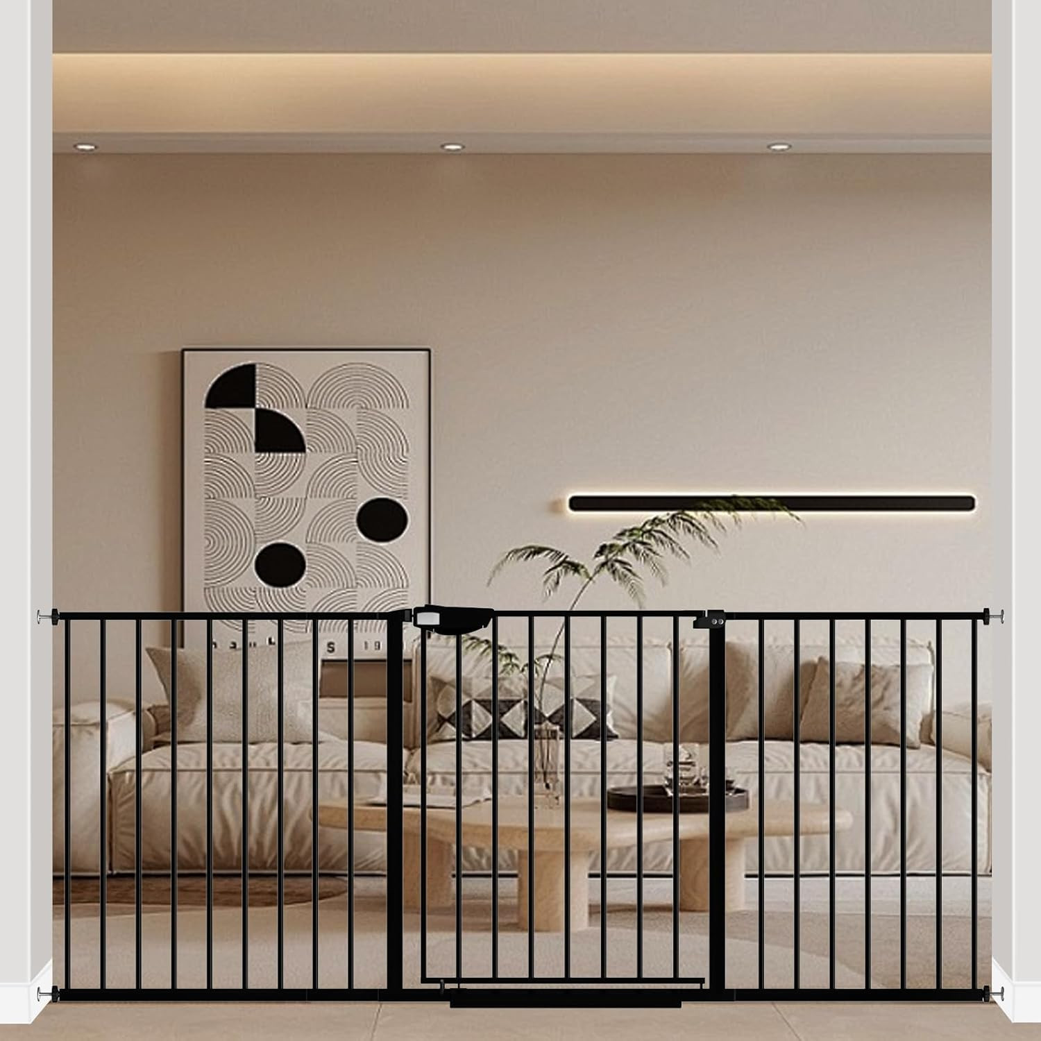 Extra Wide Baby Gate with Auto Close – Pressure Mounted Safety for Pets & Kids