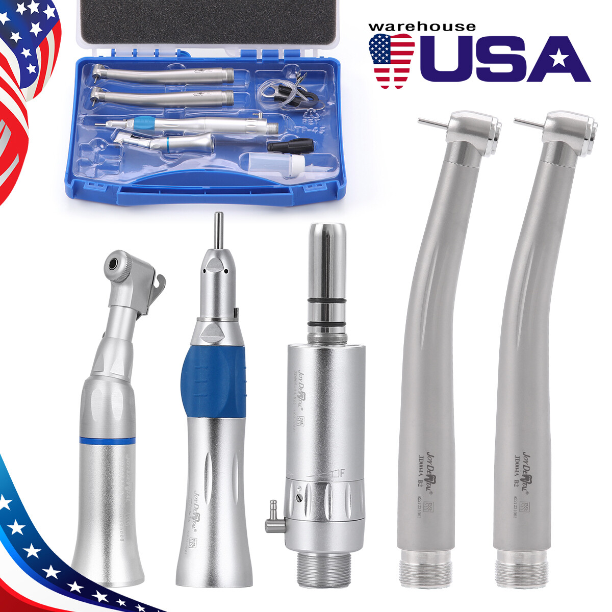 Portable Dental Turbine Unit Air Compressor/High&Low Speed Handpiece Kit 2/4Hole