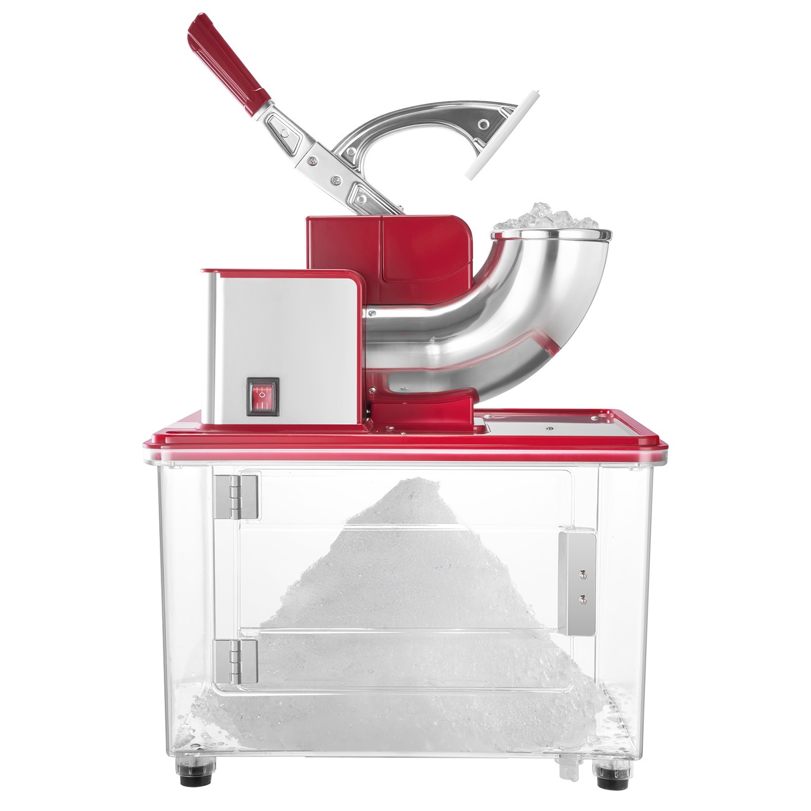 Commercial Ice Crusher 661LBS/H Electric Snow Cone Maker Shaved Ice Red