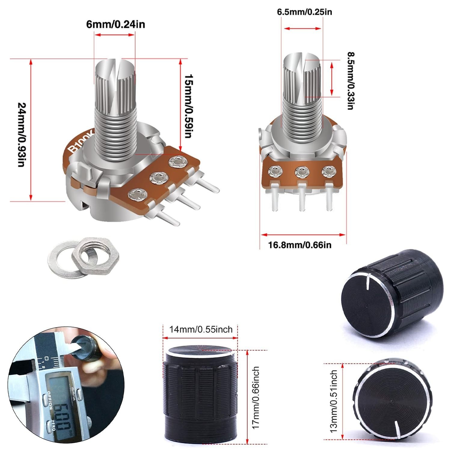 Professional 80PCS Potentiometer Set – 5 Types, Ideal for DIY Audio Applications