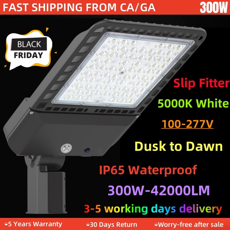 300W LED ShoeBox Parking Lot Street Light Outdoor Commercial Road Area Lighting