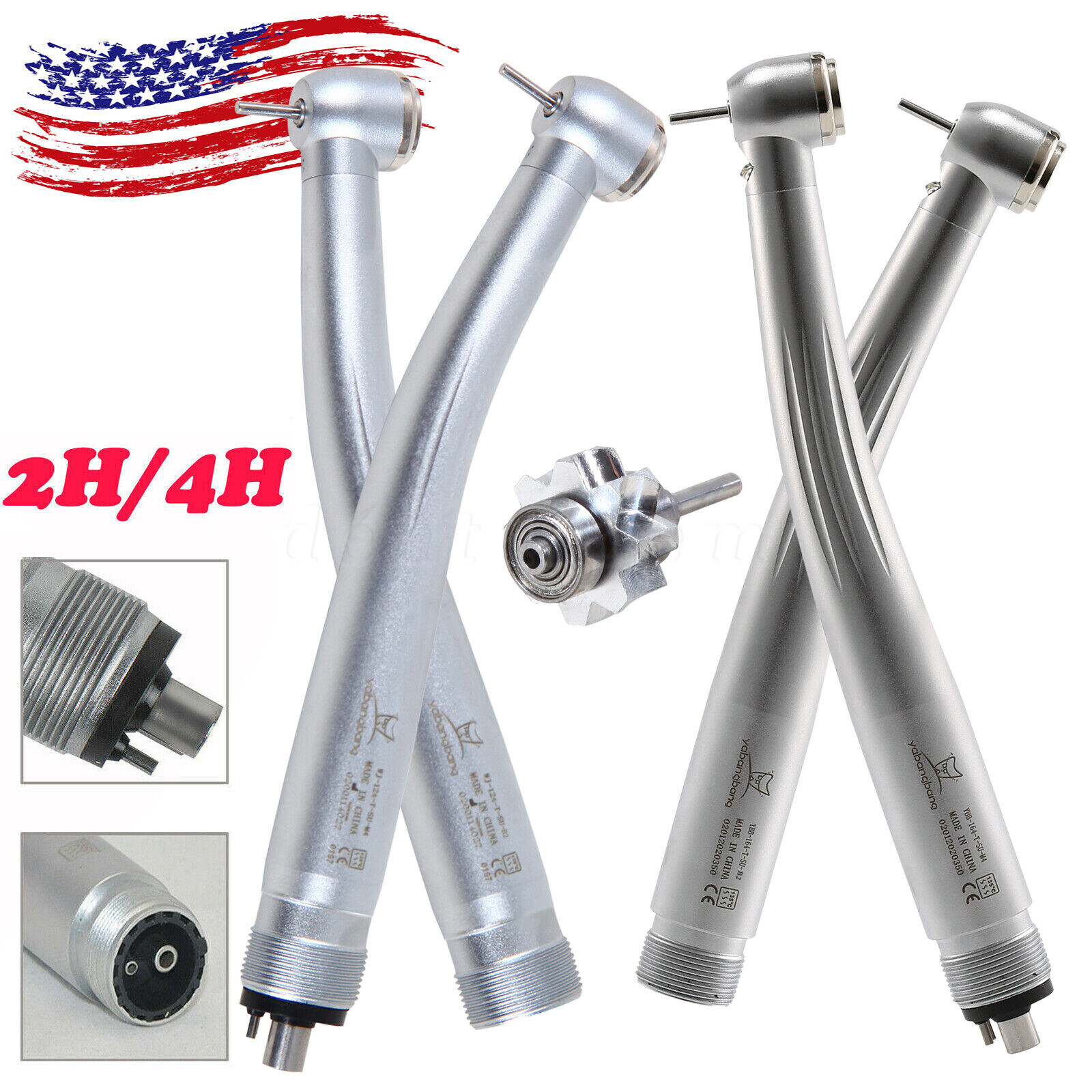 Dental (LED E-generator) High Speed Handpiece Push Button 2Holes/4Holes Surgical
