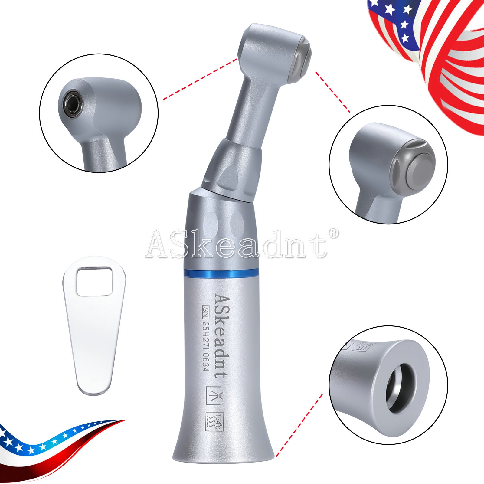 Dental Push Button Contra Angle Handpiece Slow Low Speed 1:1 E-type For NSK FDA