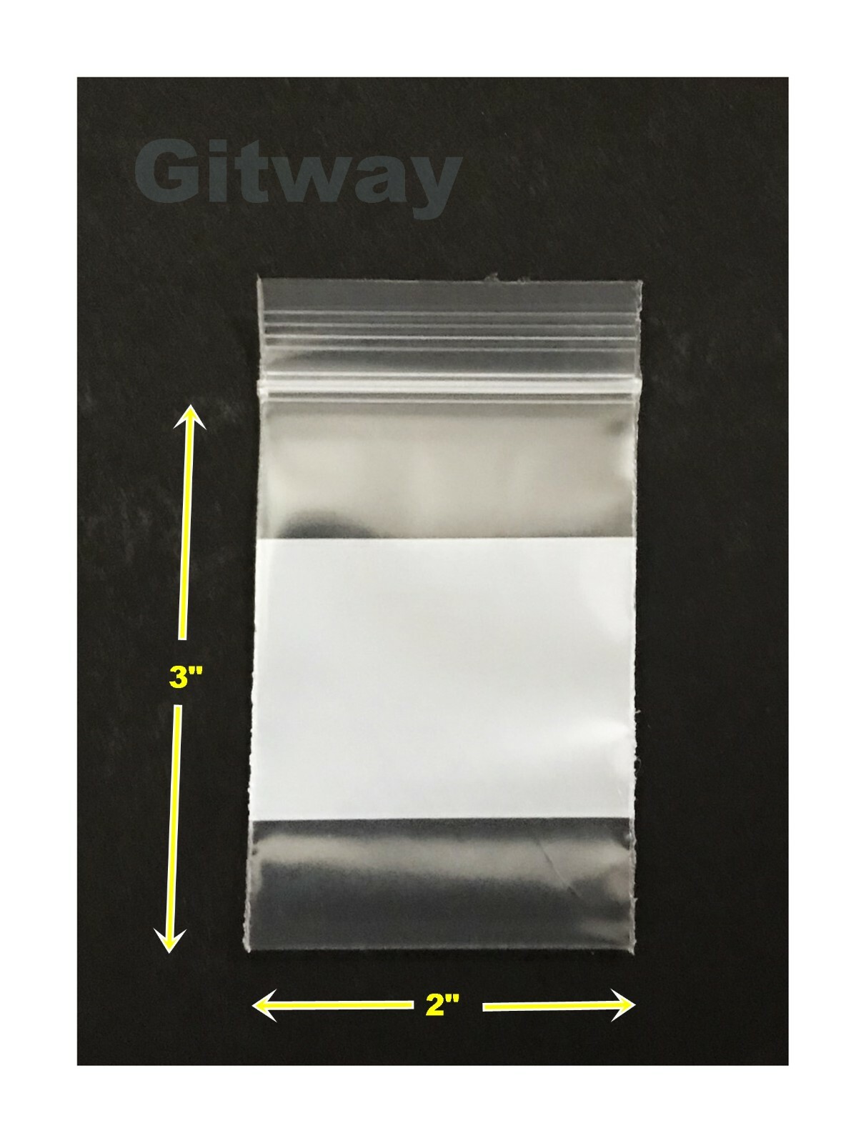1000 2″ X 3″ Small White Block Writeable Resealable Zipper Top Plastic Bags 4mil