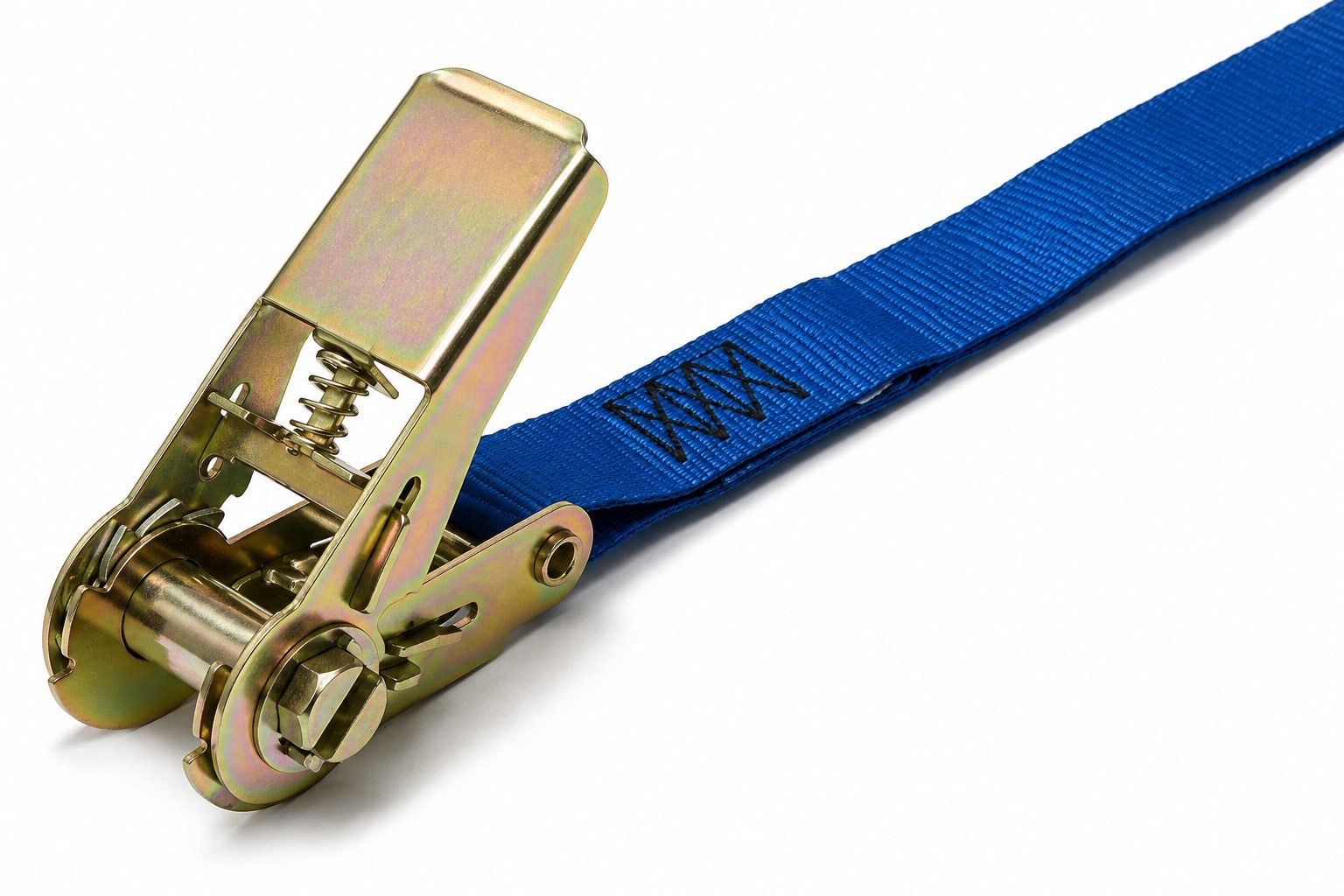 B1309610 12′ X 1″ Ratchet Endless, Zinc Handle, Blue Webbing, NO HOOKS