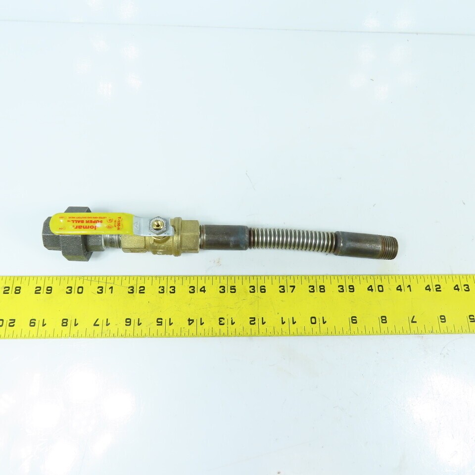 1/2″ NPT x 11-1/2″ Long Flexible Gas Line Assembly W/ Ball Valve & Union