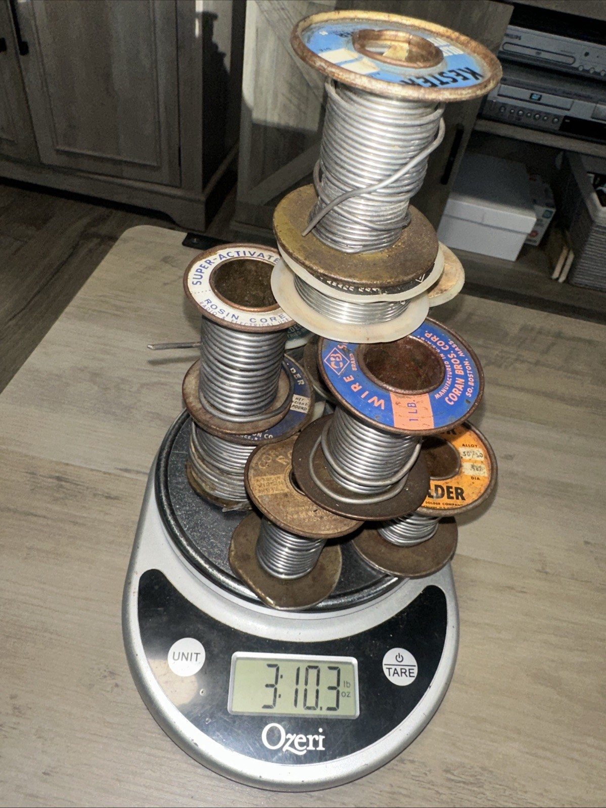 Lot of Solder Spools Over 3 Pounds! Various Sizes 10 Rolls Used