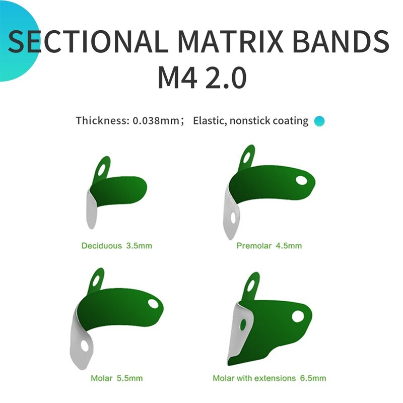 50Pcs Dental Matrix Bands Palodent V3 Sectional Contoured Matrices Refill Band