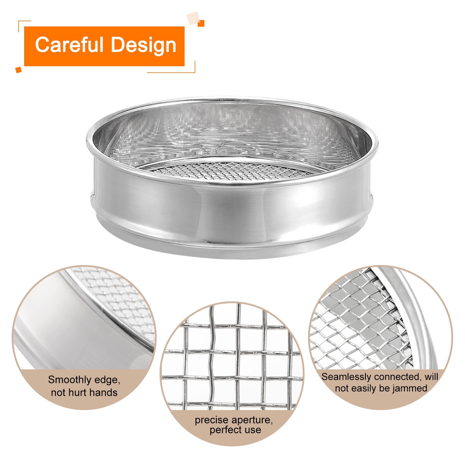 5 Mesh Lab Sieve 8″ Diameter Test Sieve 304 Stainless Steel Wires Cloth 4mm