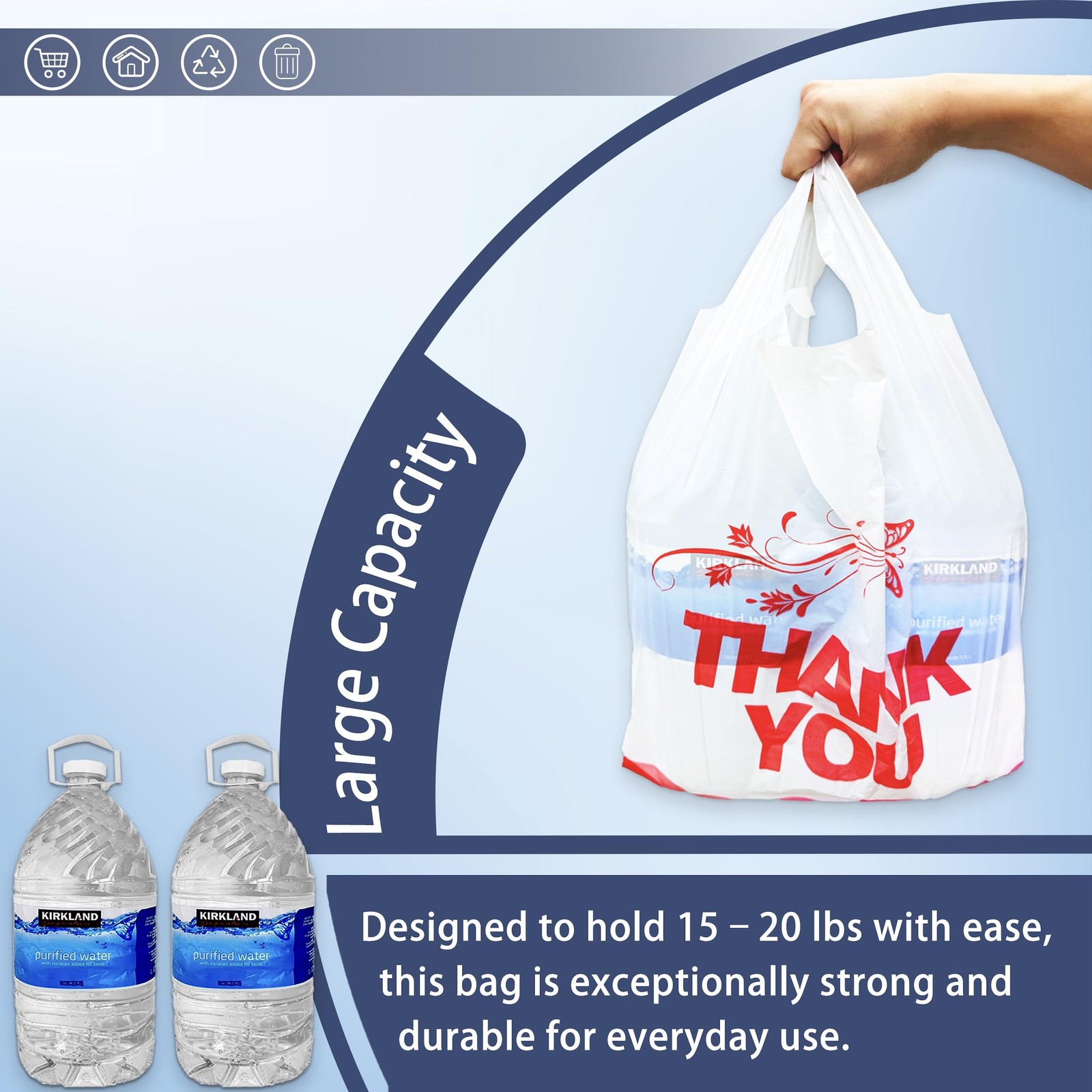 White Thank you bags, 100PCS T shirt bags, To Go Bags,Grocery bags, Reusable …