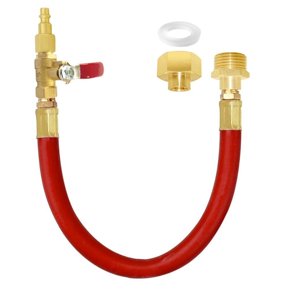 Brass Winterize Blowout Adapter Kit Air Quick Connect to 3/4″ GHT Thread with Ho