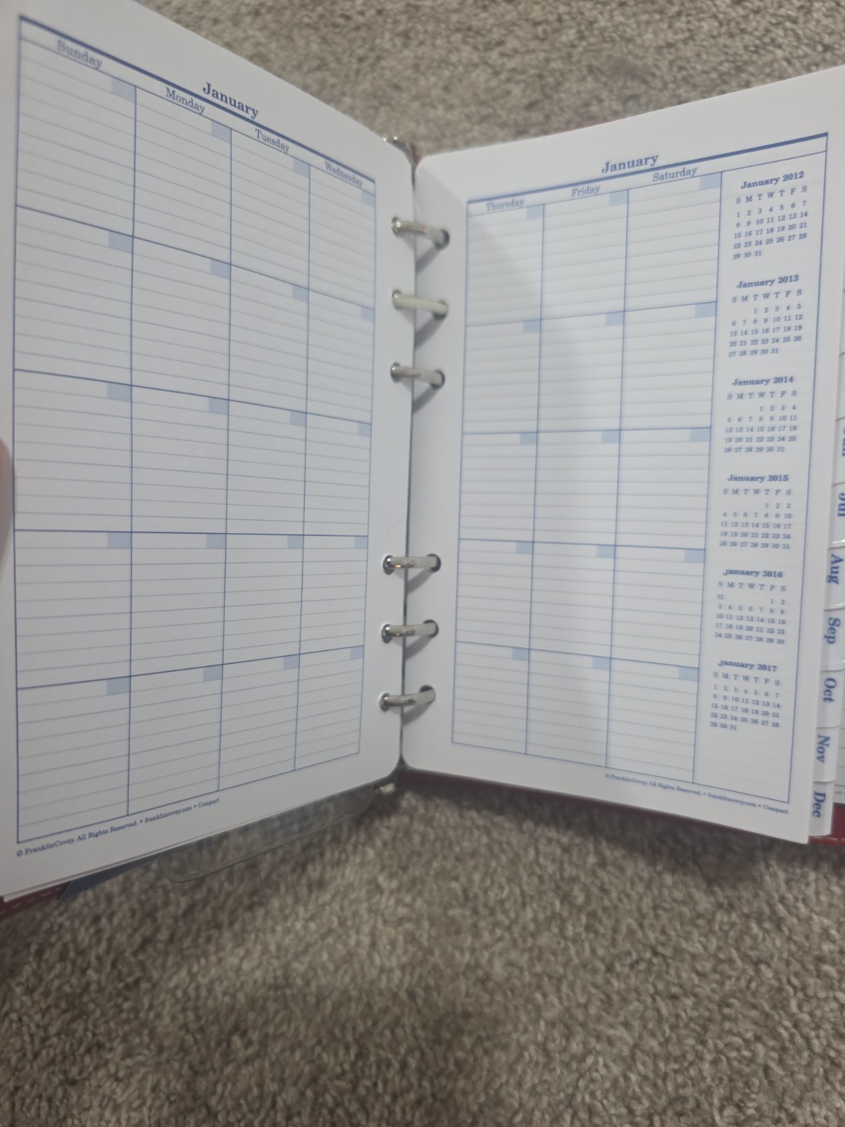 Franklin Covey Compact Day 1 Weekly Organizer Vintage 4.25″ X 6.75″