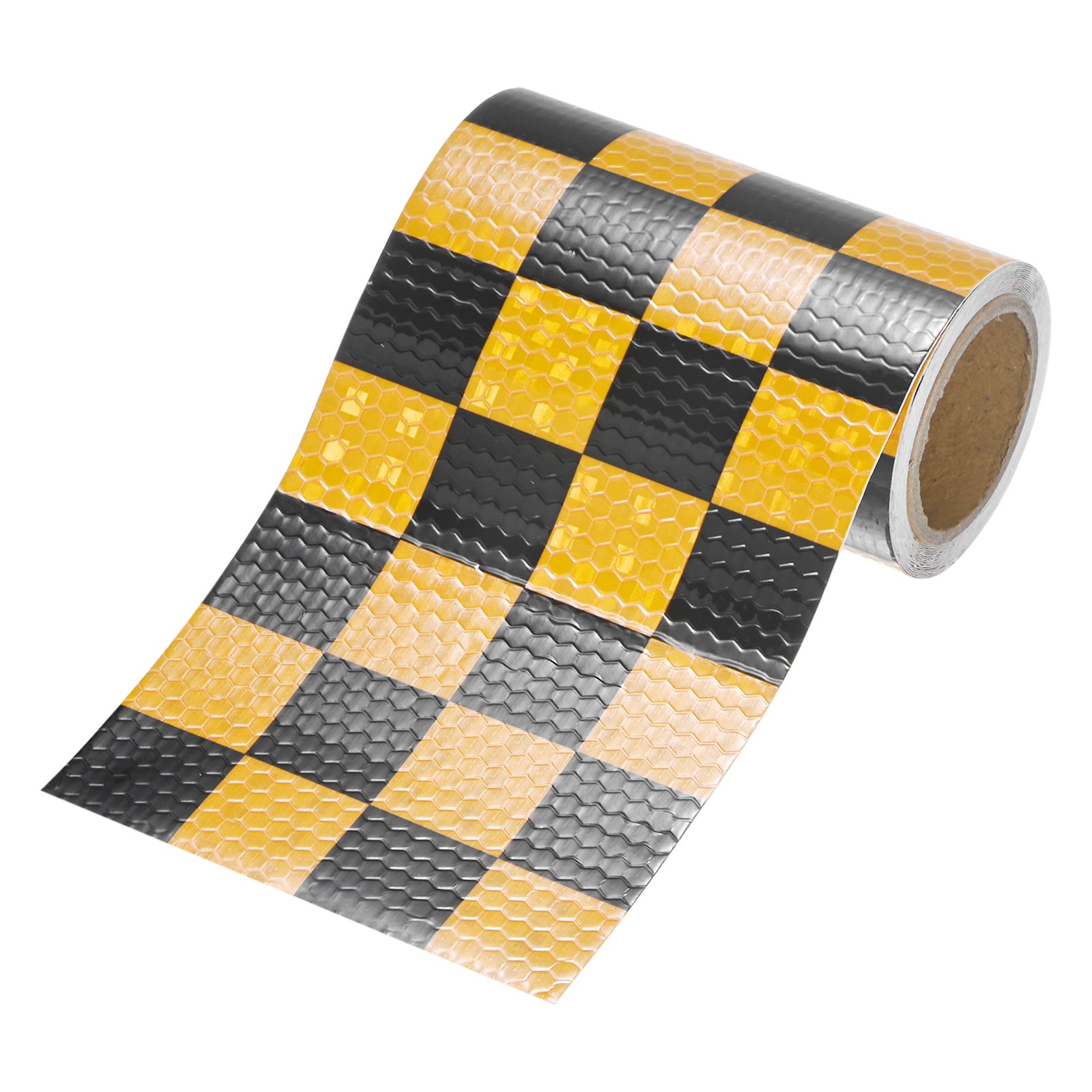 Reflective Tape, 4 Inch x 10 Feet Square Dark Yellow & Black Waterproof Tape