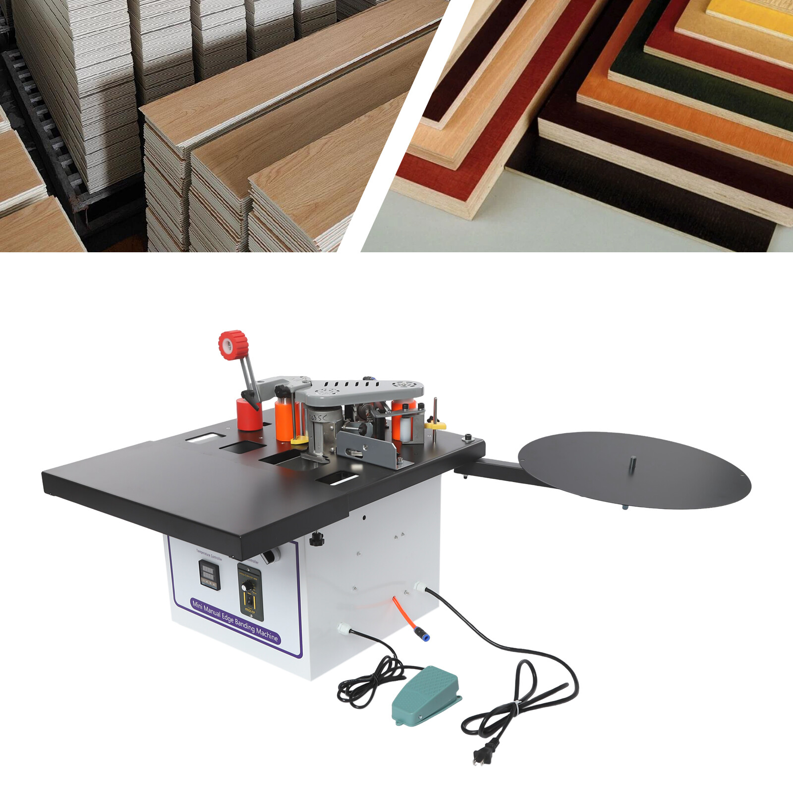 1200W Portable Edge Bander Machine Double Side Gluing Wood Banding Machine 110V