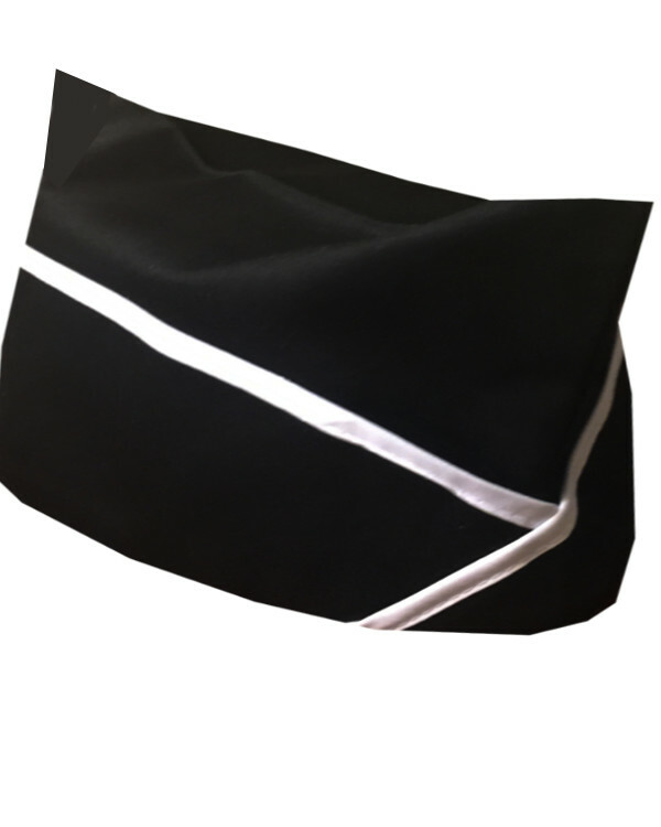 Popular Black and White Trim Adjustable Garrison Chef Hat, Chef Garrison Hat NEW