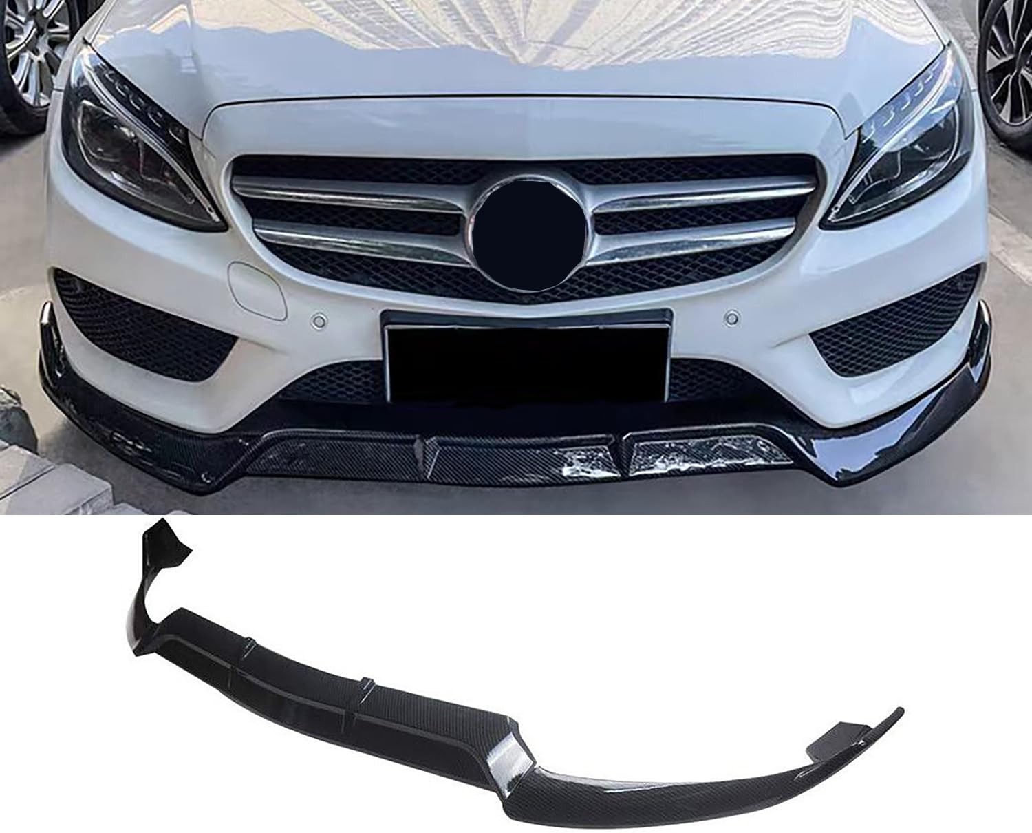 BriSunshine Carbon Fiber Front Lip Compatible with 2015-2018 C Class W205 C300