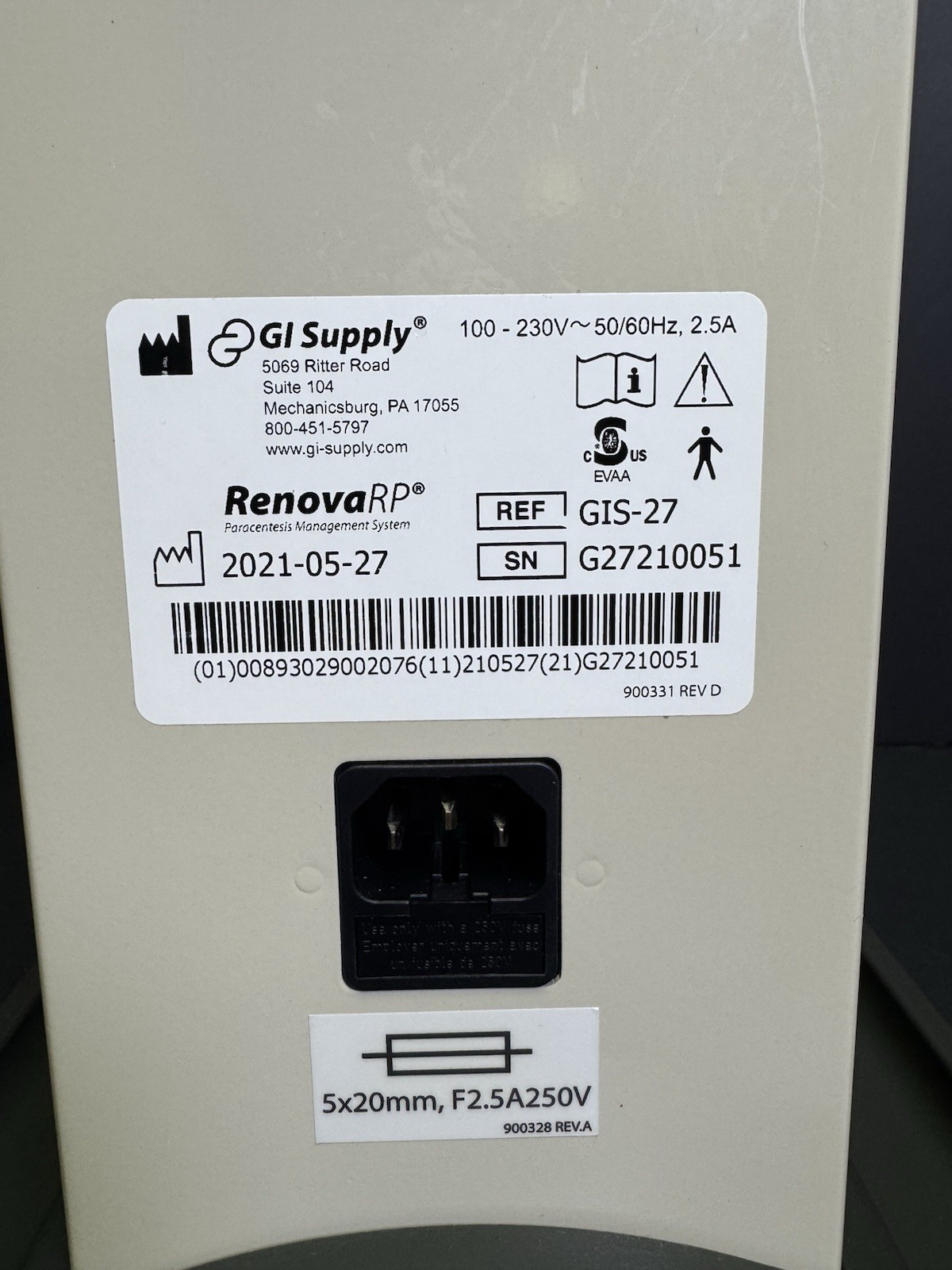 GI Supply RenovaRP Paracentesis Paristaltic Pump GIS-27 – Powers On