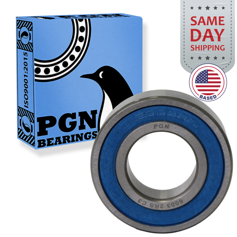 (30) 6003-2RS Premium Rubber Seal Ball Bearing C3 EMQ, 17x35x10, 6003 2RS 6003rs